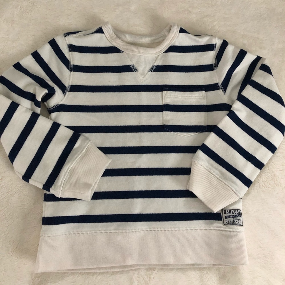 Osh’kosh Sweatshirt - Navy + White stripe sailor